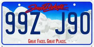 SD license plate 99ZJ90