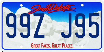 SD license plate 99ZJ95