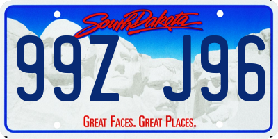 SD license plate 99ZJ96