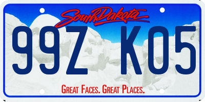 SD license plate 99ZK05
