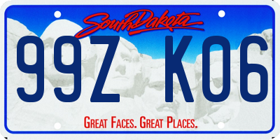 SD license plate 99ZK06