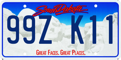 SD license plate 99ZK11