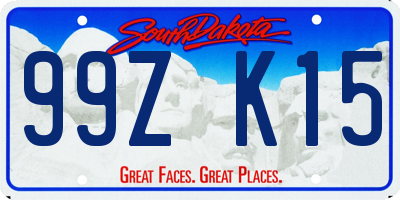 SD license plate 99ZK15