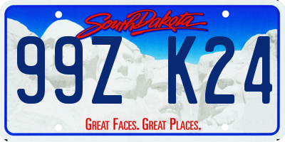 SD license plate 99ZK24