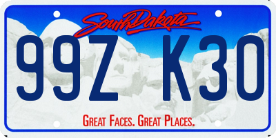 SD license plate 99ZK30