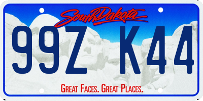 SD license plate 99ZK44