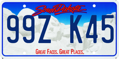 SD license plate 99ZK45