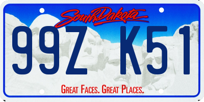 SD license plate 99ZK51