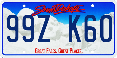 SD license plate 99ZK60