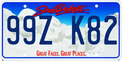 SD license plate 99ZK82