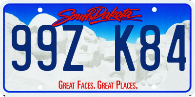 SD license plate 99ZK84