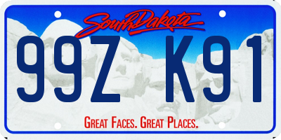 SD license plate 99ZK91