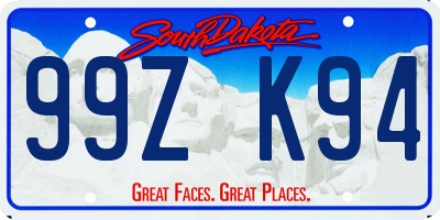 SD license plate 99ZK94