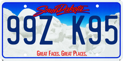 SD license plate 99ZK95
