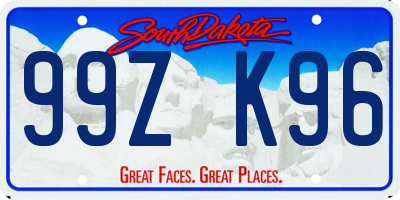 SD license plate 99ZK96