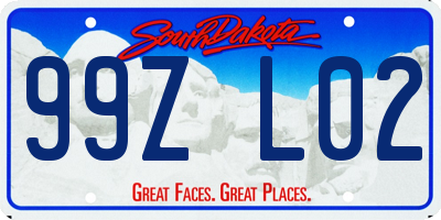 SD license plate 99ZL02