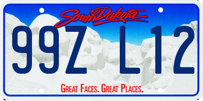 SD license plate 99ZL12