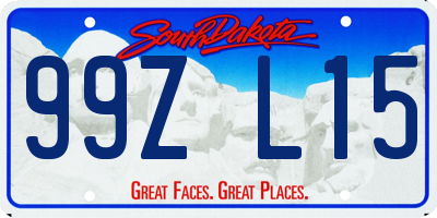 SD license plate 99ZL15