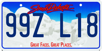 SD license plate 99ZL18