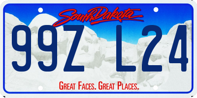 SD license plate 99ZL24