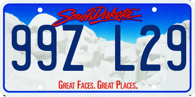 SD license plate 99ZL29