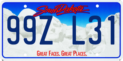 SD license plate 99ZL31