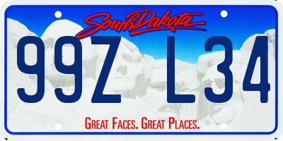 SD license plate 99ZL34