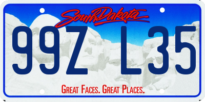 SD license plate 99ZL35