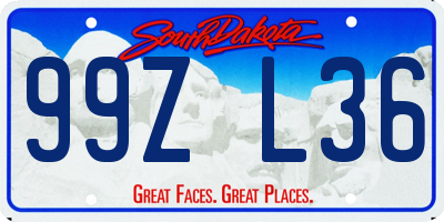 SD license plate 99ZL36