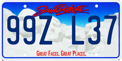 SD license plate 99ZL37