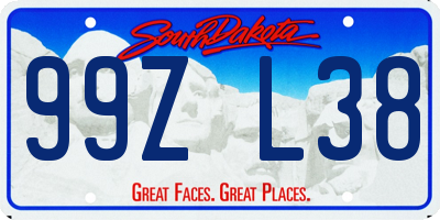 SD license plate 99ZL38