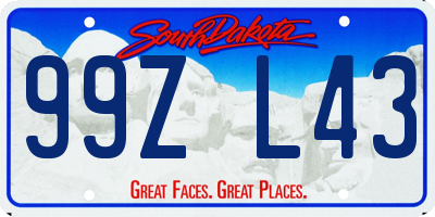 SD license plate 99ZL43