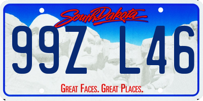 SD license plate 99ZL46