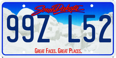 SD license plate 99ZL52