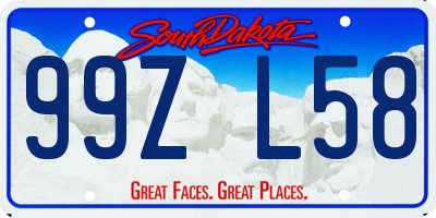 SD license plate 99ZL58