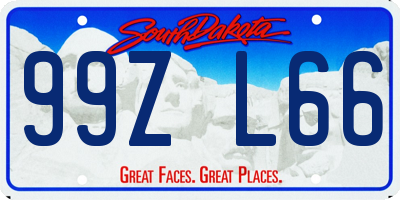 SD license plate 99ZL66