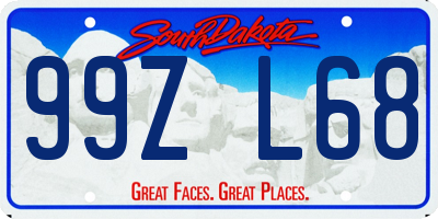 SD license plate 99ZL68