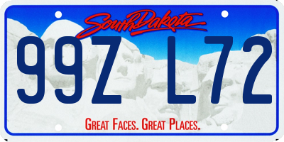 SD license plate 99ZL72