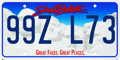 SD license plate 99ZL73