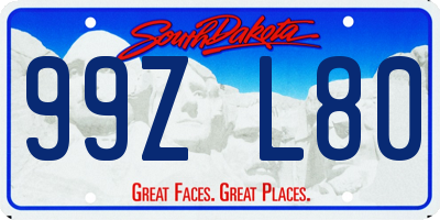SD license plate 99ZL80