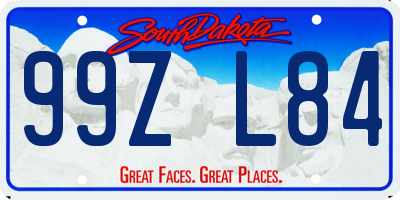 SD license plate 99ZL84