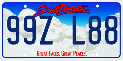 SD license plate 99ZL88