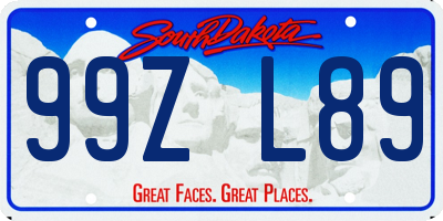 SD license plate 99ZL89