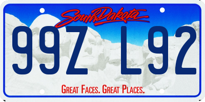 SD license plate 99ZL92