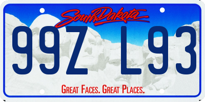 SD license plate 99ZL93
