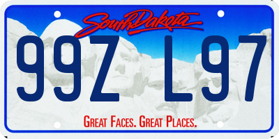 SD license plate 99ZL97