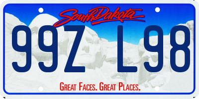 SD license plate 99ZL98