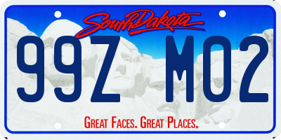 SD license plate 99ZM02