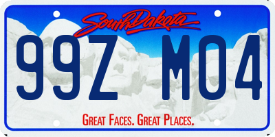 SD license plate 99ZM04