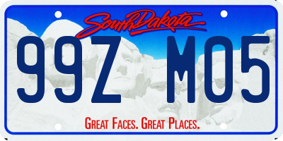 SD license plate 99ZM05